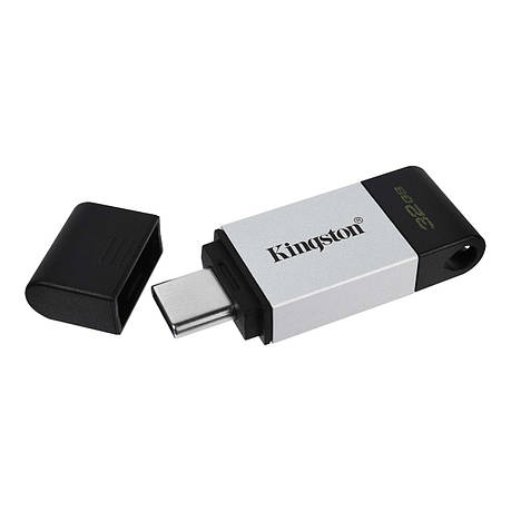 Type-C Флешка (Флеш-накопичувач) Kingston DT 80 32GB Сріблястий (DT80/32GB), фото 1