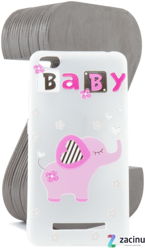 Чохол-накладка TPU для Xiaomi Redmi 4A Fashion ZOO ser. Слон(Baby) Прозорий/матовий