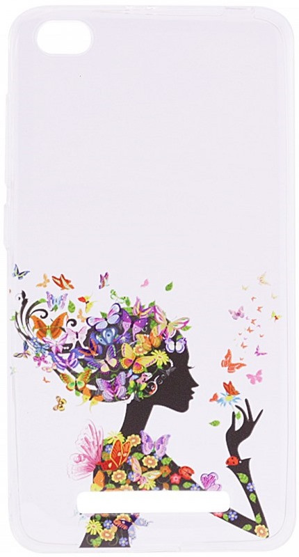 Чохол-накладка для Xiaomi Redmi 4a Cute Print ser. Girl (Butterfly colors) Прозорий/безколірний