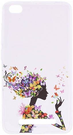 Чохол-накладка для Xiaomi Redmi 4a Cute Print ser. Girl (Butterfly colors) Прозорий/безколірний, фото 1