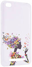 Чохол-накладка для Xiaomi Redmi 4a Cute Print ser. Girl (Butterfly colors) Прозорий/безколірний, фото 5