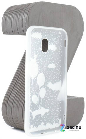 Чохол-накладка TPU для Samsung J330 J3(2017) Fashion ZOO ser. Собака та кульки Прозорий/матовий, фото 4