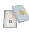 Срібне кольє з жовто-блакитною літерою U "Ukraine" UKR, фото 3