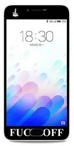 Захисне Скло для MEIZU M3 Note Захист 360° з малюнком FUCK-OOF Прозорий/чорний, фото 1