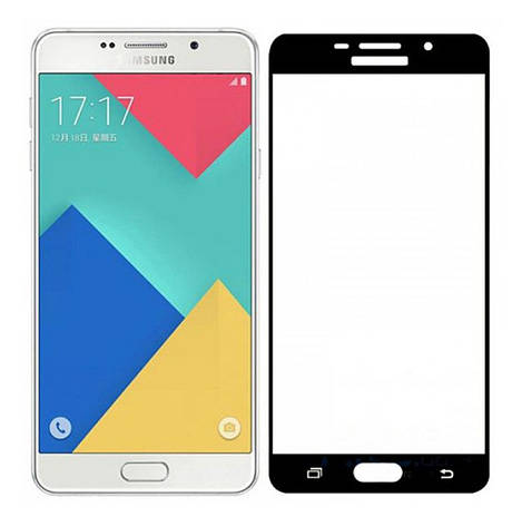 Захисне скло Glass Protector для Samsung A5/ A510F Чорні рамки, фото 1