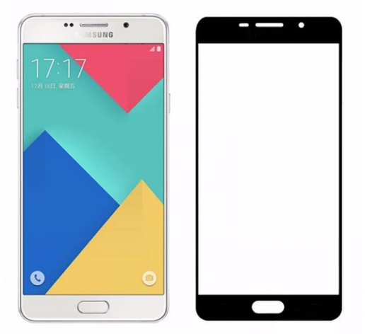 Захисне скло Glass Protector для Samsung A3/ A310F Чорні рамки, фото 1