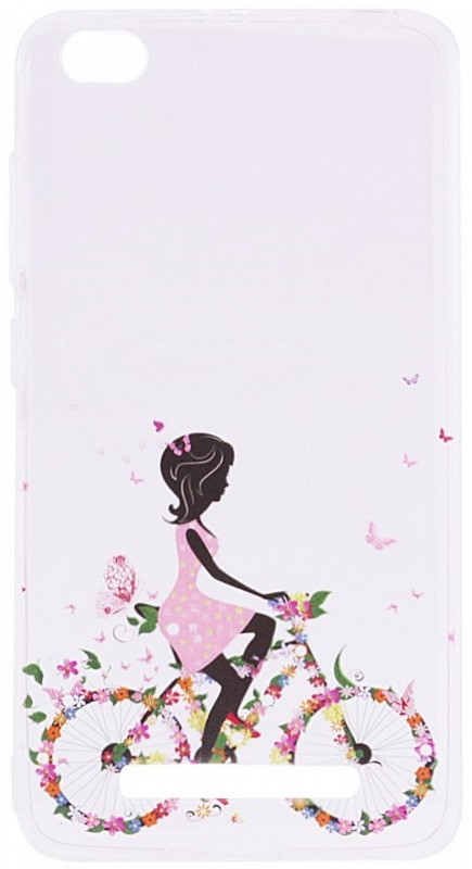 Чохол-накладка для Xiaomi Redmi 4a Cute Print ser. Girl (Bicycle butterfly) Прозорий/безколірний