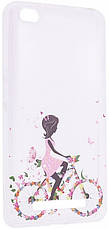 Чохол-накладка для Xiaomi Redmi 4a Cute Print ser. Girl (Bicycle butterfly) Прозорий/безколірний, фото 5