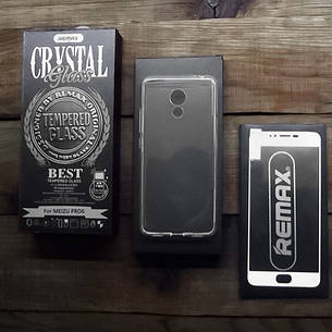 Захисне Скло Remax для Meizu Pro 6 Crystal ser. +чохол Full sc. Білий, фото 3