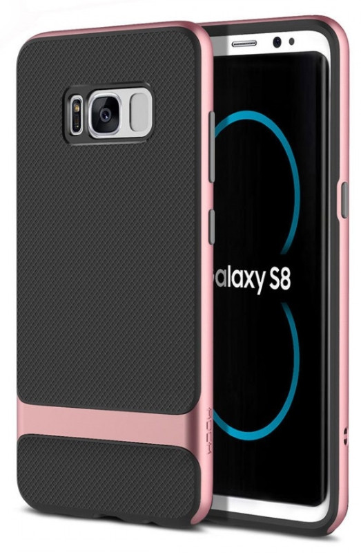 Чохол-накладка Rock RPC1221 для Samsung G950 S8 Royce ser.TPU+PC Чорний/рожеве золото