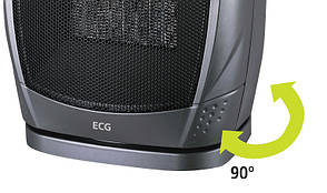 Тепловентилятор керамічний ECG KT 10 750/ 1500 Вт Чорний, фото 3