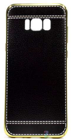 Чохол-накладка для Samsung G955 S8 Plus TPU Імітація шкіри Чорний, фото 1