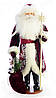 Фігурка Дід Мороз під ялинку 53 см у бордовій шубі з білим візерунком 0455, фото 7