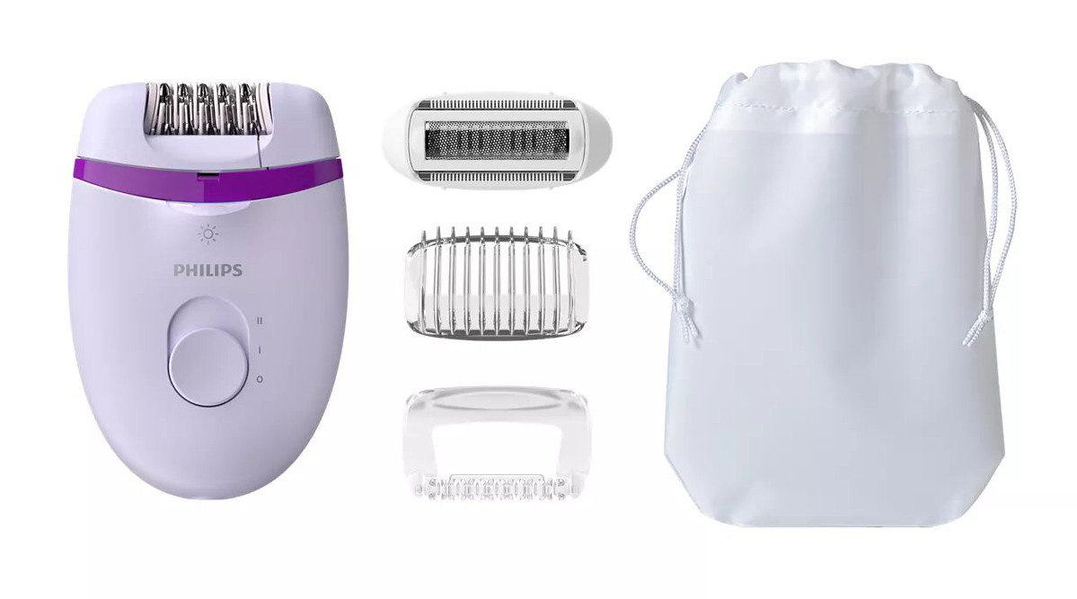 Епілятор Philips Satinelle Essential BRE275/00 Білий/ Фіолетовий