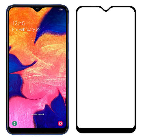 Захисне скло NZY для Samsung Galaxy A10 Full Glue 5D Чорні рамки (001542), фото 1