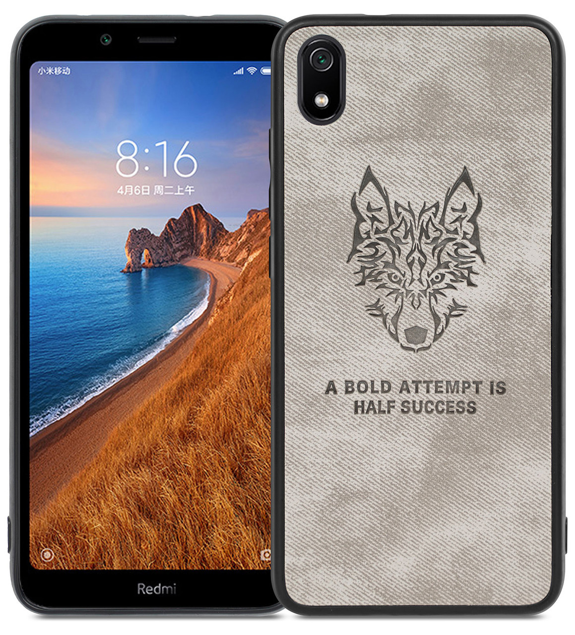 Чохол-накладка DEF для Xiaomi Redmi 7A 3D Print Case Вовк Сірий (506722)
