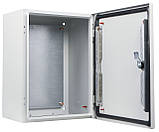 Корпус з монтажною панеллю металевий 40*30*20, IP65, серії UBox, фото 2