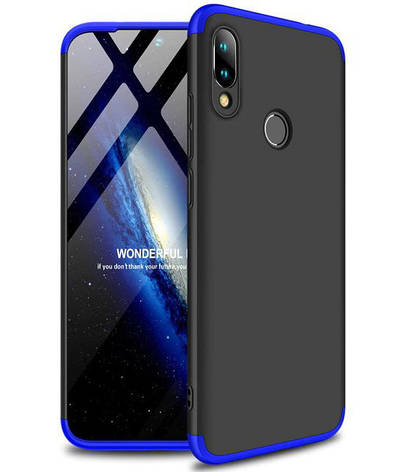 Чохол-360° LikGus для Xiaomi Redmi 7 Пластик Чорний/Синій (969348), фото 1