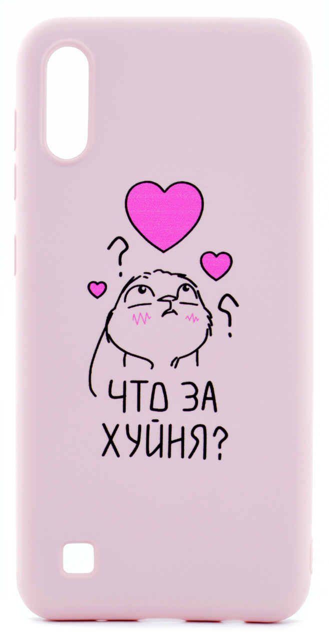 Чохол-накладка NZY для Samsung Galaxy A10 (2019) Viva Print TPU Зайчик з надписом Рожевий (126006)