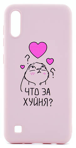 Чохол-накладка NZY для Samsung Galaxy A10 (2019) Viva Print TPU Зайчик з надписом Рожевий (126006), фото 1