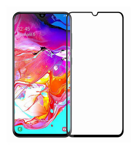 Захисне скло NZY для Samsung Galaxy A70 Full Glue Чорні рамки (999997), фото 1