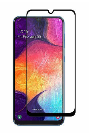 Захисне скло NZY для Samsung Galaxy A20 Full Glue Чорні рамки (999963), фото 1
