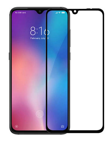 Захисне скло NZY для Xiaomi Mi 9 Full Glue Чорні рамки (999703), фото 1