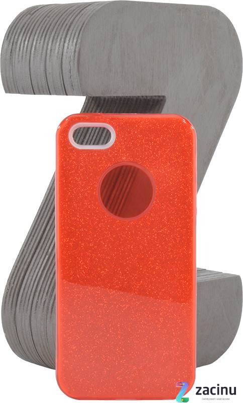 Чохол-накладка TPU для Apple iPhone 5/5S/SE Glitter ser. Червоний