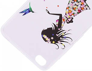 Чохол-накладка для Xiaomi Redmi 4a Cute Print ser. Girl (bird) Прозорий/безколірний, фото 3