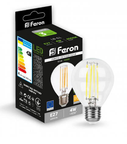 Лампа cвітлодіодна Feron 4LED LB-61 E27 4W 4000K (25582), фото 3