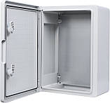 Корпус з АБС-пластику, ударостійкий, з монтажною панеллю, непрозорі дверцята, 30*40*17, ІР65, серіїUBox, фото 4