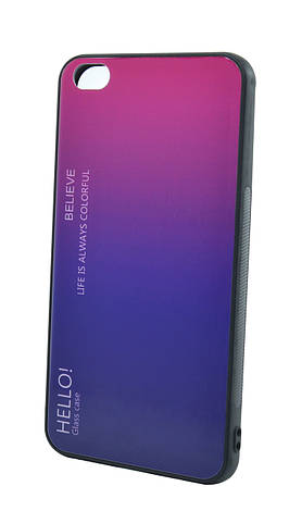 Чохол-накладка NZY для Xiaomi Redmi Go TPU+Glass Gradient HELLO Малиновий (969560), фото 1