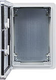 Корпус з АБС-пластику, ударостійкий, з монтажною панеллю, прозорі дверцята, 25*35*15, ІР65, серіїUBox, фото 3