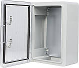 Корпус з АБС-пластику, ударостійкий, з монтажною панеллю, прозорі дверцята, 25*35*15, ІР65, серіїUBox, фото 5
