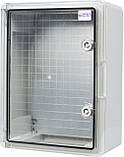 Корпус з АБС-пластику, ударостійкий, з монтажною панеллю, прозорі дверцята, 30*40*17, ІР65, серіїUBox, фото 4