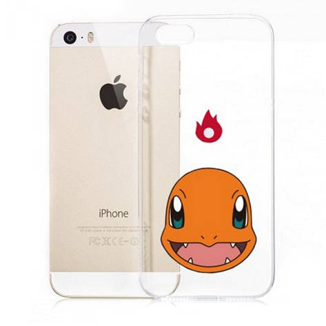 Чохол-накладка для iPhone 5/5S/SE "Pokemon GO"ser. Charmander face-прозорий, фото 1