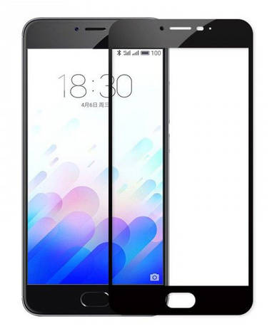 Захисне скло Glass Protector для Meizu M3/ M3 mini/ M3S Чорні рамки, фото 1