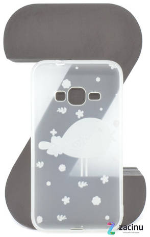Чохол-накладка TPU для Samsung J120H J1(2016) Fashion ZOO ser. Пташка Прозорий/матовий, фото 3