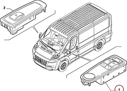 Кнопки склопідйомника лівих дверей Fiat Ducato 250, Peugeot Boxer 3, Citroen Jumper 3 (2006-2014), 735421710