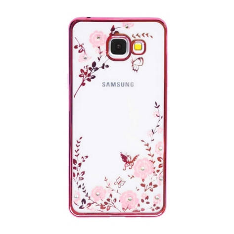Чохол-накладка для Samsung A520F A5(2017) Квіти Прозорий/золотистий, фото 1