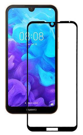 Захисне скло NZY для Huawei Y5 2019 Full Clue Чорні рамки (001856), фото 1