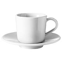 IKEA 365+ Чашка для кофе эспрессо с блюдцем, белый 102.834.09
