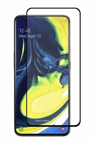 Захисне скло NZY для Samsung Galaxy A80 Full Glue Чорні рамки (999995), фото 1