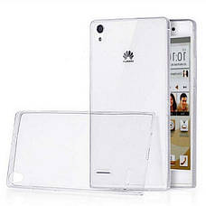 Чохол-накладка TPU для Huawei Ascend P7 Ultra-thin ser. Прозорий/безколірний, фото 3