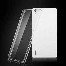 Чохол-накладка TPU для Huawei Ascend P7 Ultra-thin ser. Прозорий/безколірний, фото 4