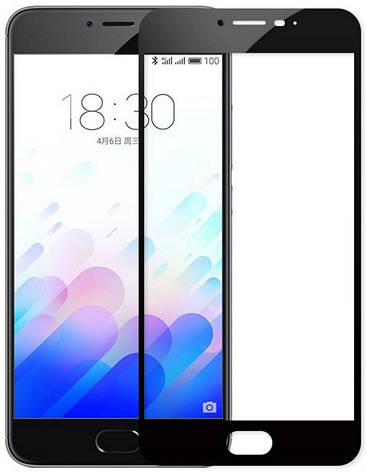 Захисне Скло MakeFuture для Meizu M3 Note Full Cover ser. Прозоре/чорний, фото 1