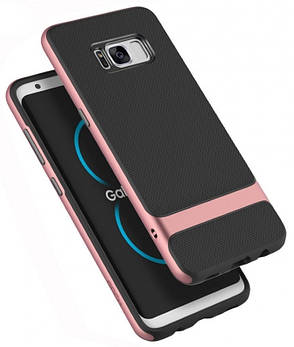 Чохол-накладка Rock RPC1222 для Samsung G955 S8 Plus Royce ser.TPU+PC Чорний/рожеве золото, фото 3