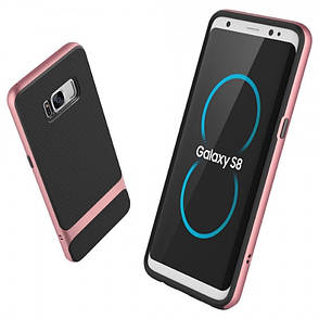 Чохол-накладка Rock RPC1222 для Samsung G955 S8 Plus Royce ser.TPU+PC Чорний/рожеве золото, фото 4