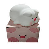 Нічник силіконовий Біле Порося Sleeping Pig Lamp, фото 4