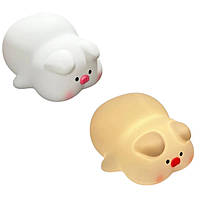 Нічник силіконовий Біле Порося Sleeping Pig Lamp
